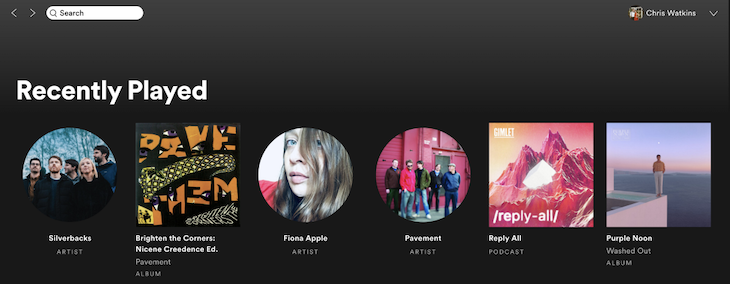 Regular Spotify users quickly learn circles means artists, and squares mean songs or albums