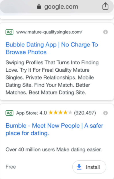 Bumble Google Search